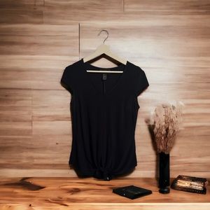 Women’s short sleeve navy blue blouse